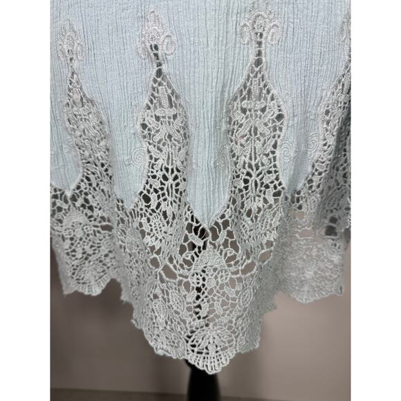 Soft Surroundings Jiada Gauze Tunic, 1X, Blue - Picture 5 of 11